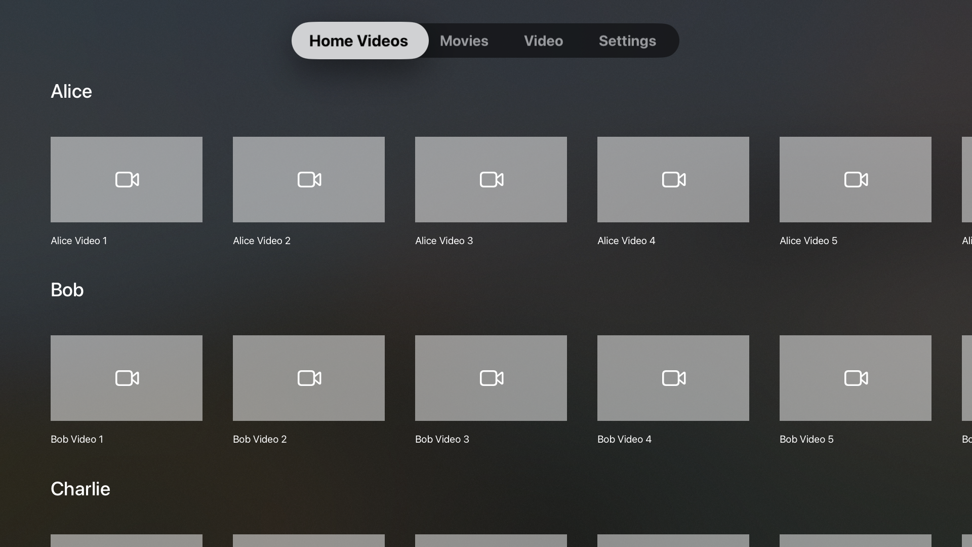 Video Feed Player Gallery